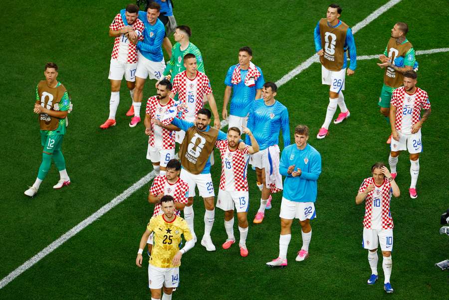Croatia applaud their fans after defeating Ghana.