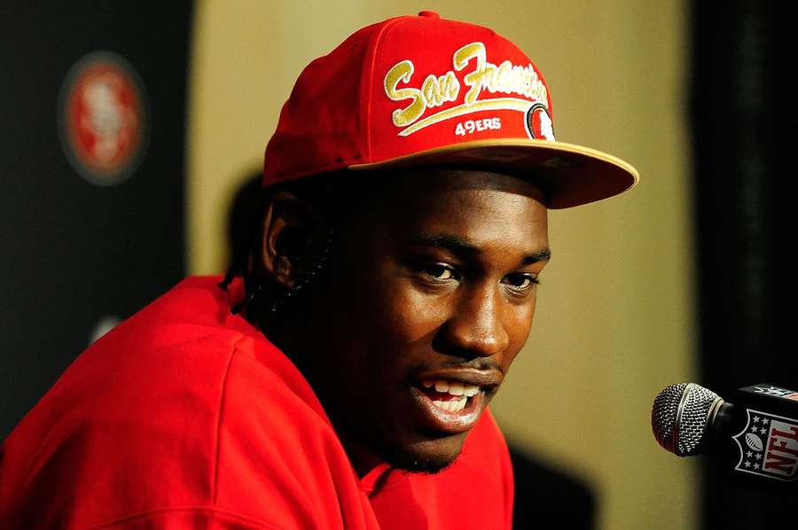 Aldon Smith at Super Bowl XLVII media day