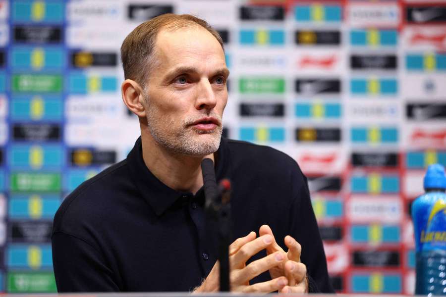 Tuchel speaks during his press conference