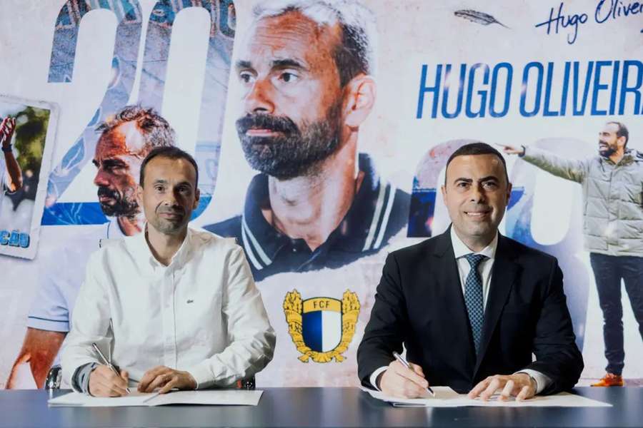 Hugo Oliveira com Miguel Ribeiro na renovação do contrato Hugo Oliveira com Miguel Ribeiro na renovação do contrato