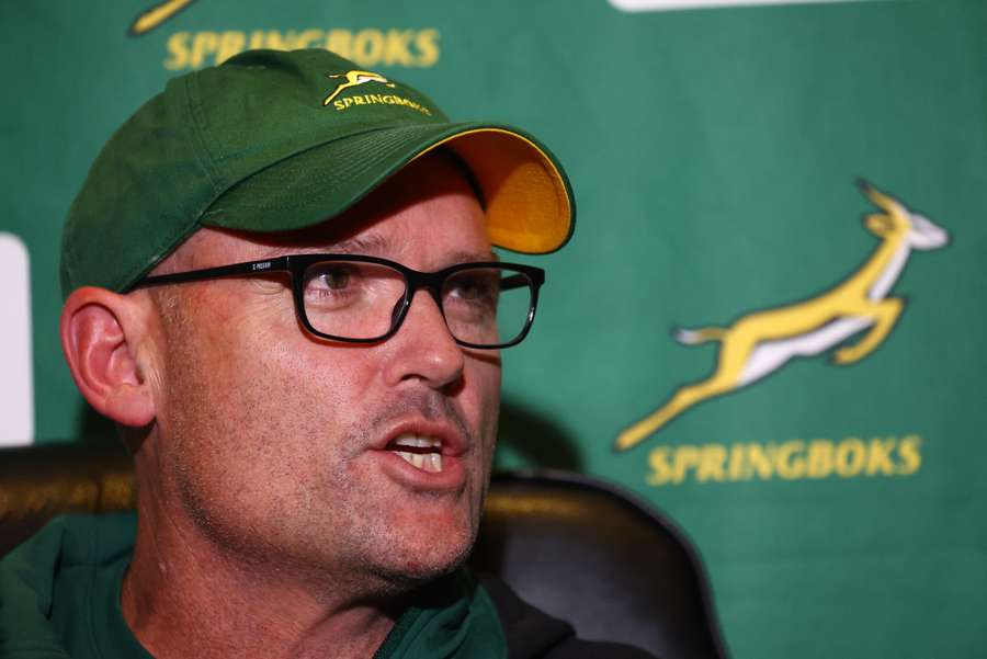 South Africa head coach Jacques Nienaber during Tuesday's press conference