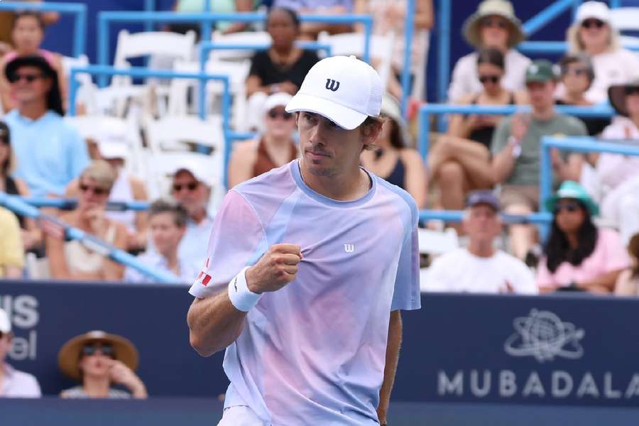 Alex de Minaur celebrates Alex de Minaur celebrates