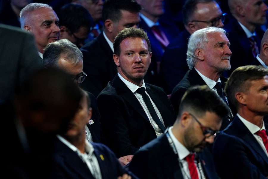 Nagelsmann (l.) und Völler bei der Auslosung in Washington