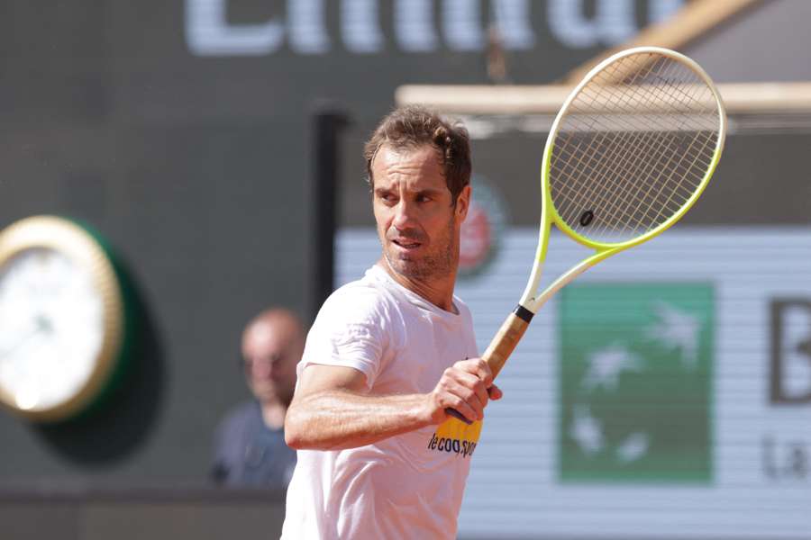 Gasquet em treino na segunda-feira