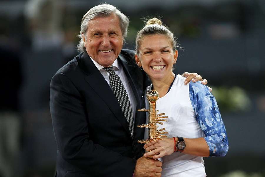 Ilie Nastase et Simona Halep à l'Open Mutua Madrid 2017