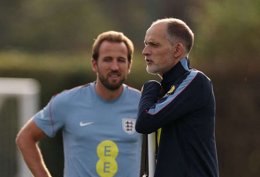 Kane und Tuchel im Teamtraining Kane und Tuchel im Teamtraining
