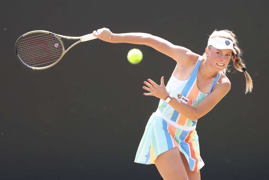 Magdalena Fręch podczas ćwierćfinałowego meczu z Jodie Burrage