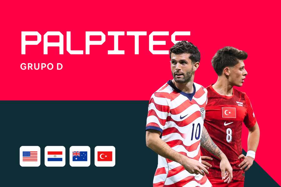 O Grupo D da Copa do Mundo tem Estados Unidos, Paraguai, Austrália e Turquia na disputa. O Grupo D da Copa do Mundo tem Estados Unidos, Paraguai, Austrália e Turquia na disputa.