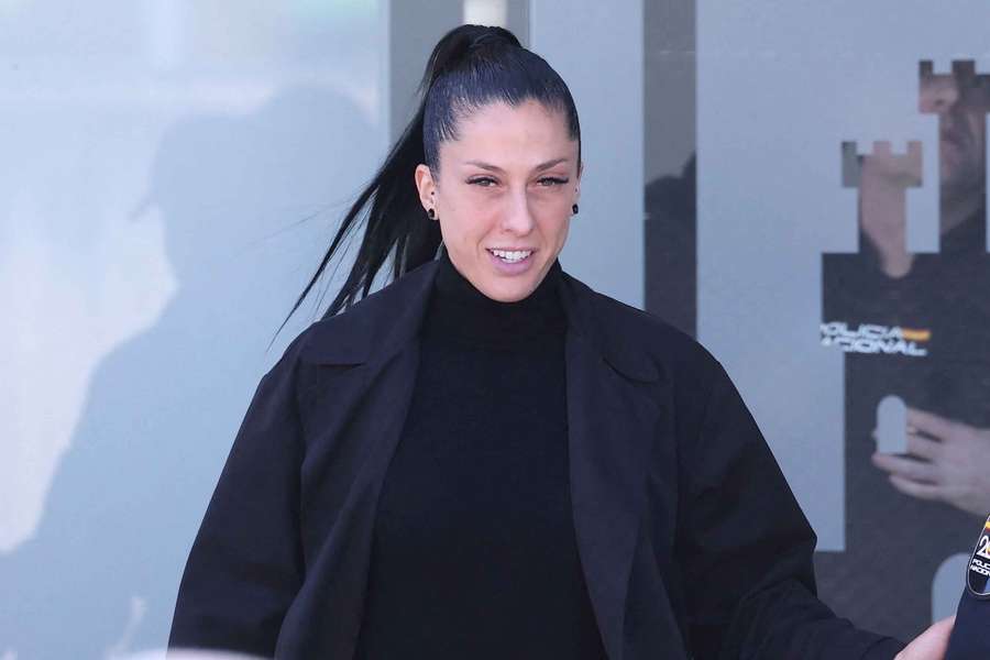 Jenni Hermoso pictured leaving the court in San Fernando de Henares, east of Madrid, on February 3rd