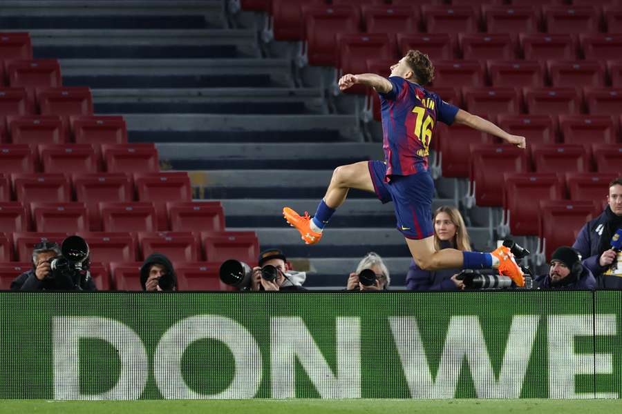Fermín celebra su gol