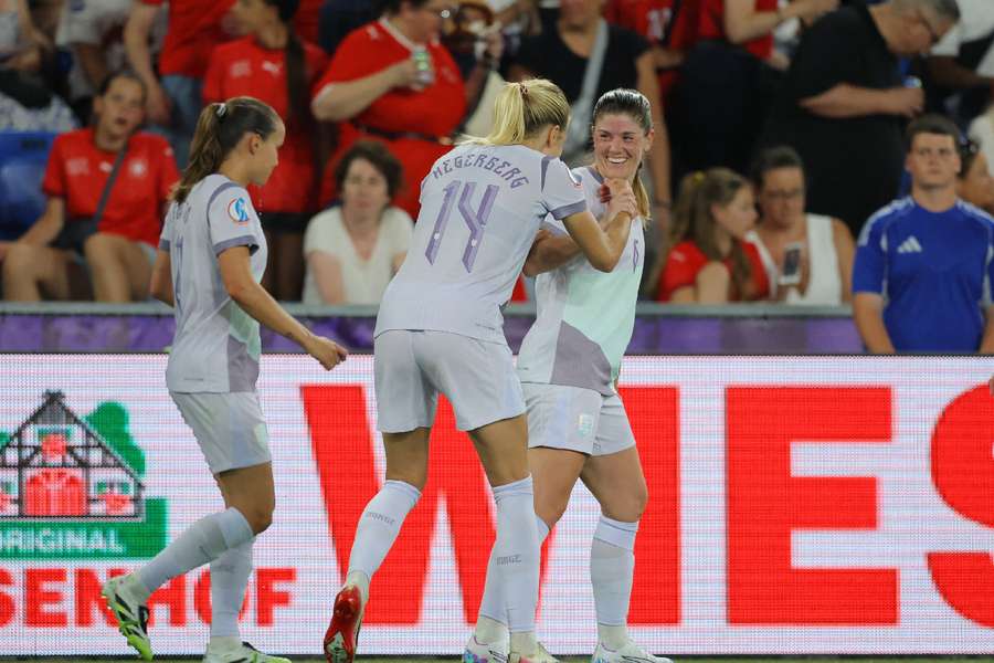 Norway's Ada Hegerberg celebrates scoring 