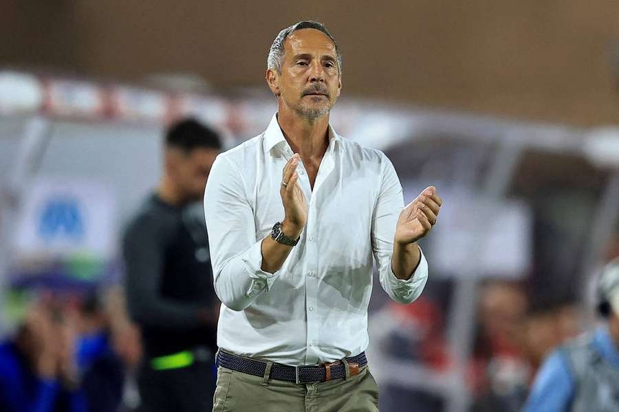 Adi Hütter lors de la rencontre Monaco - Marseille au stade Louis II. 