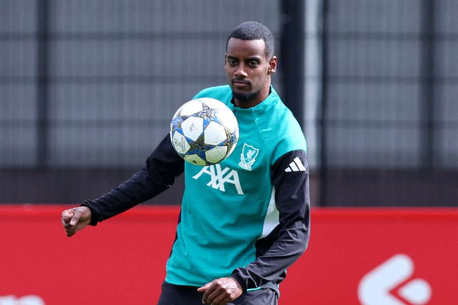 Alexander Isak in training for Liverpool