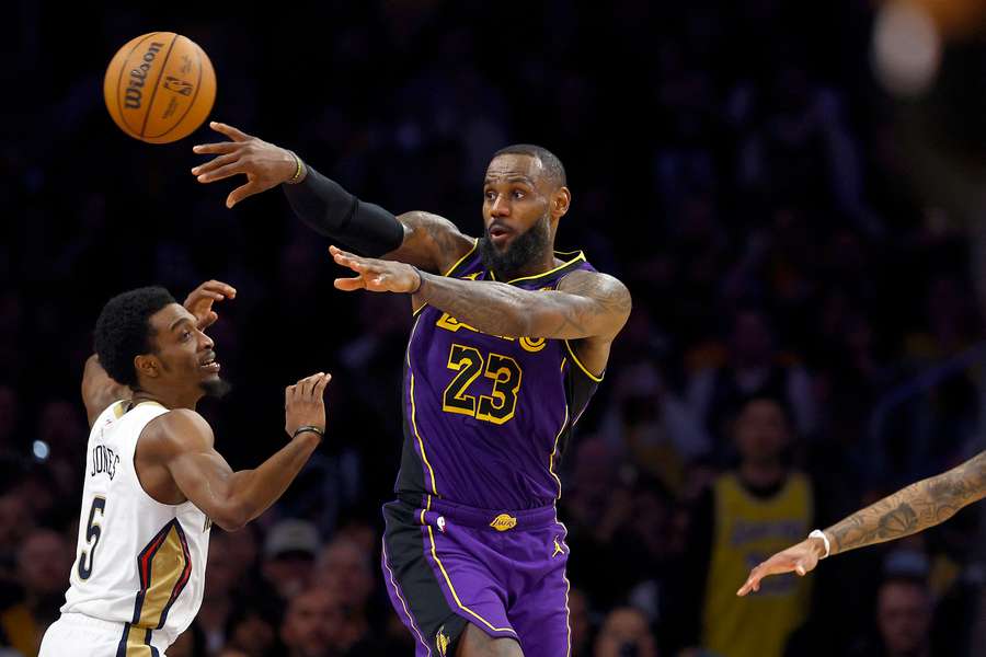 LeBron James in action for the Lakers