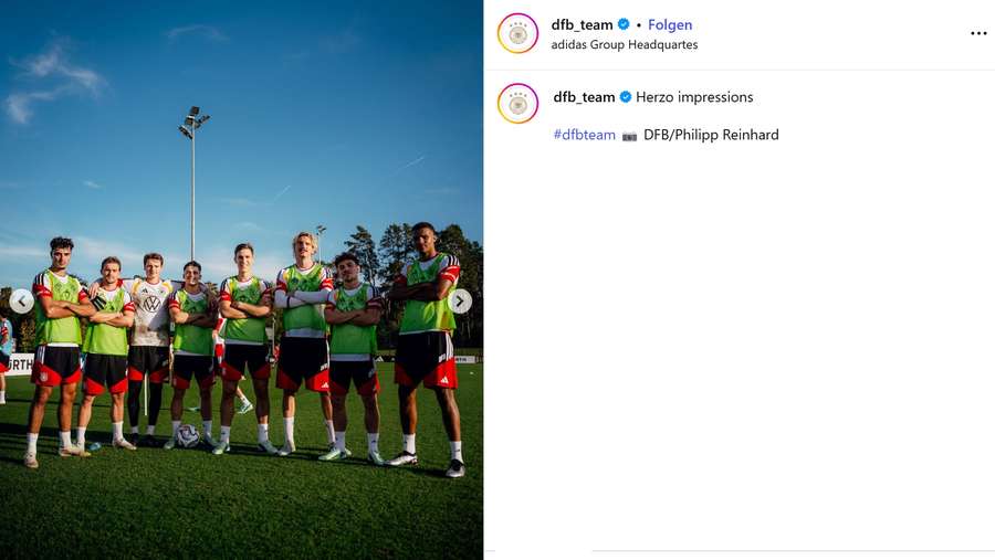 Das deutsche Team im Training