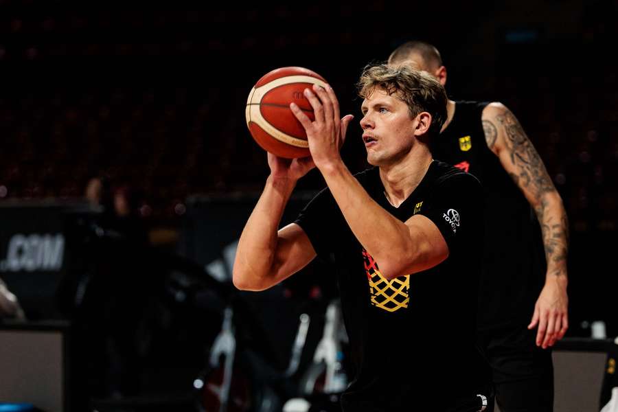 Basketball-Weltmeister Moritz Wagner beim Training mit der Nationalmannschaft.