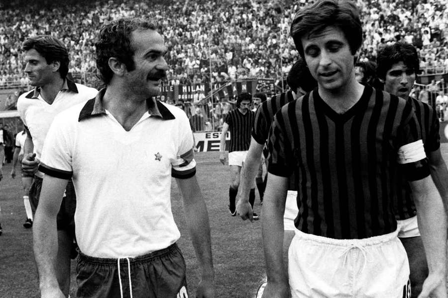 Sandro Mazzola alături de Gianni Rivera