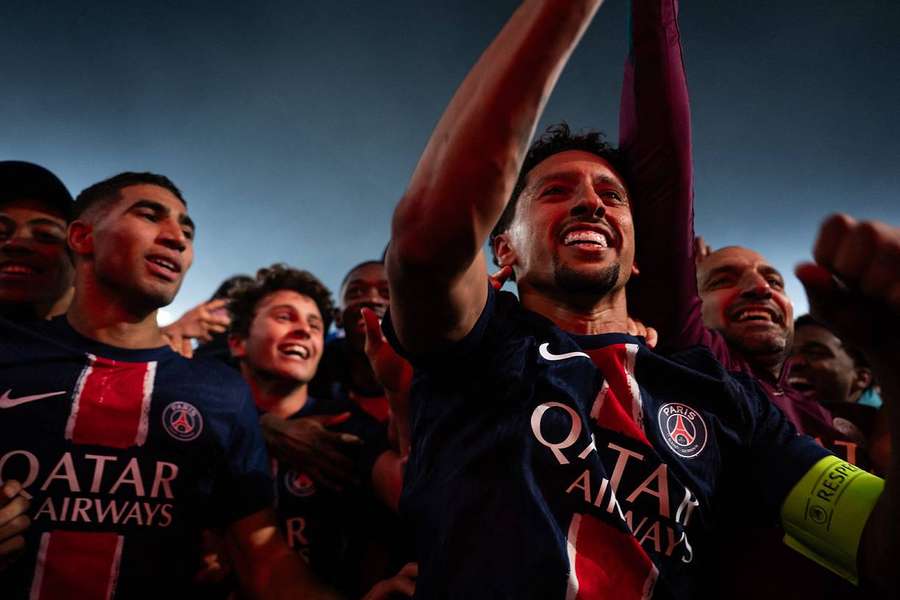 Les joueurs après la victoire face à Arsenal au Parc des Princes.