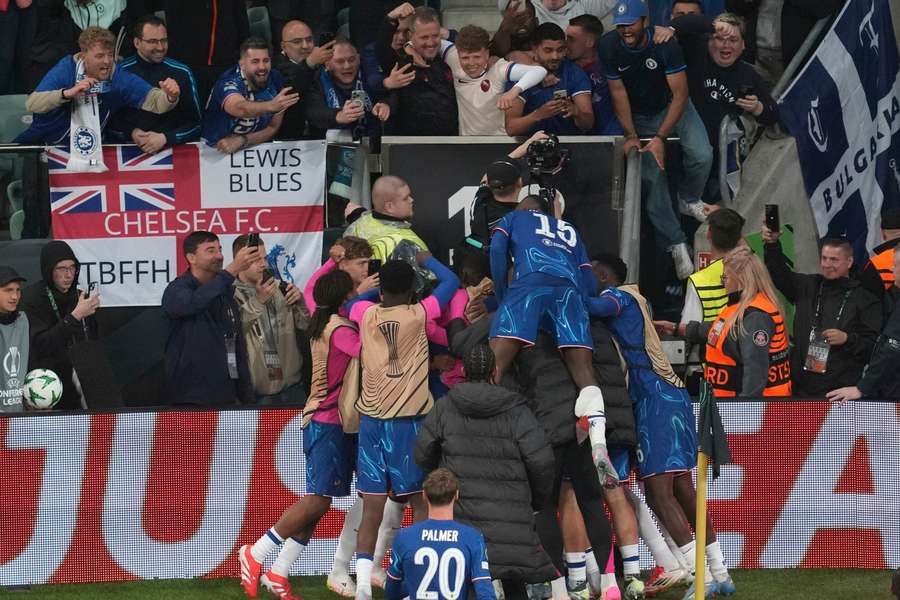 Chelsea players celebrate