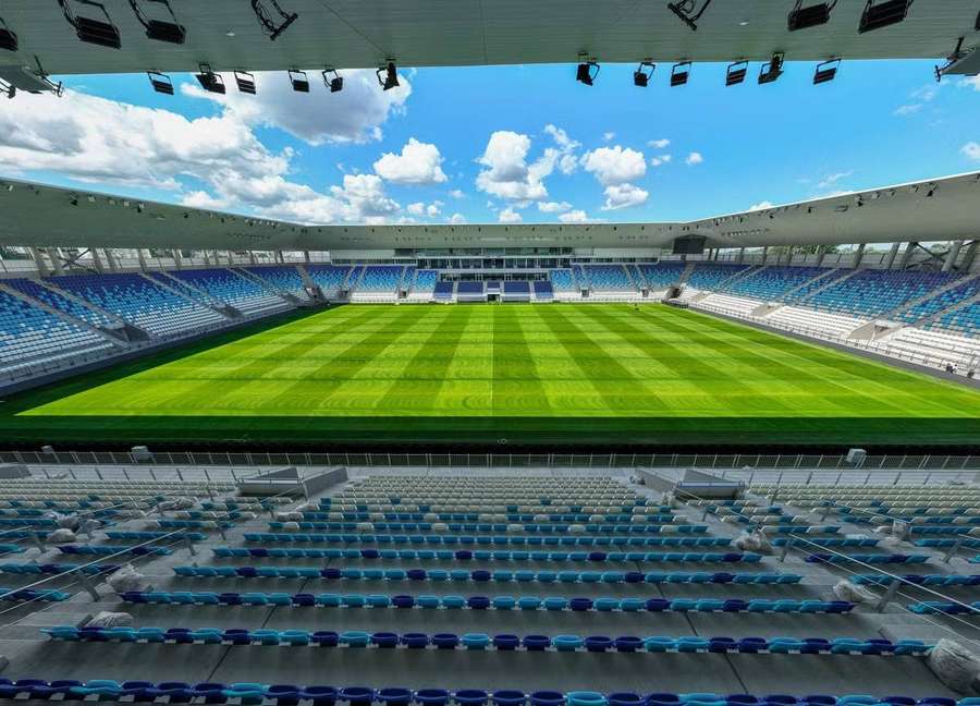 Stadion v Osijeku, kde Chorvaté hostí Čechy