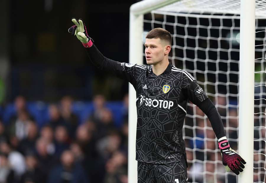 Illan Meslier contre Chelsea. Illan Meslier contre Chelsea.