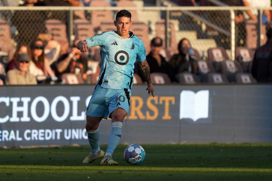 James, en uno de los ratos que ha jugado con el Minnesota United