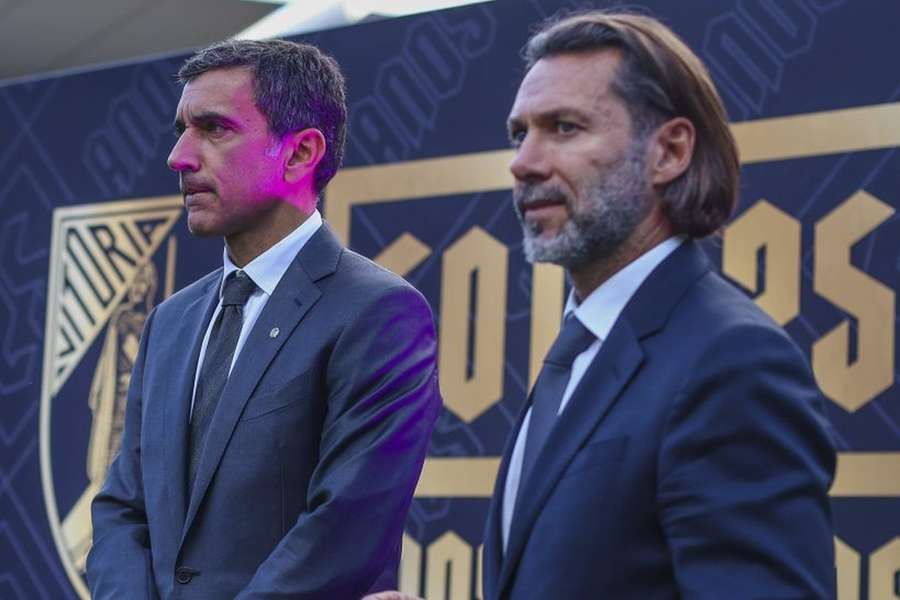 Belmiro Pinto dos Santos ao pé de António Miguel Cardoso