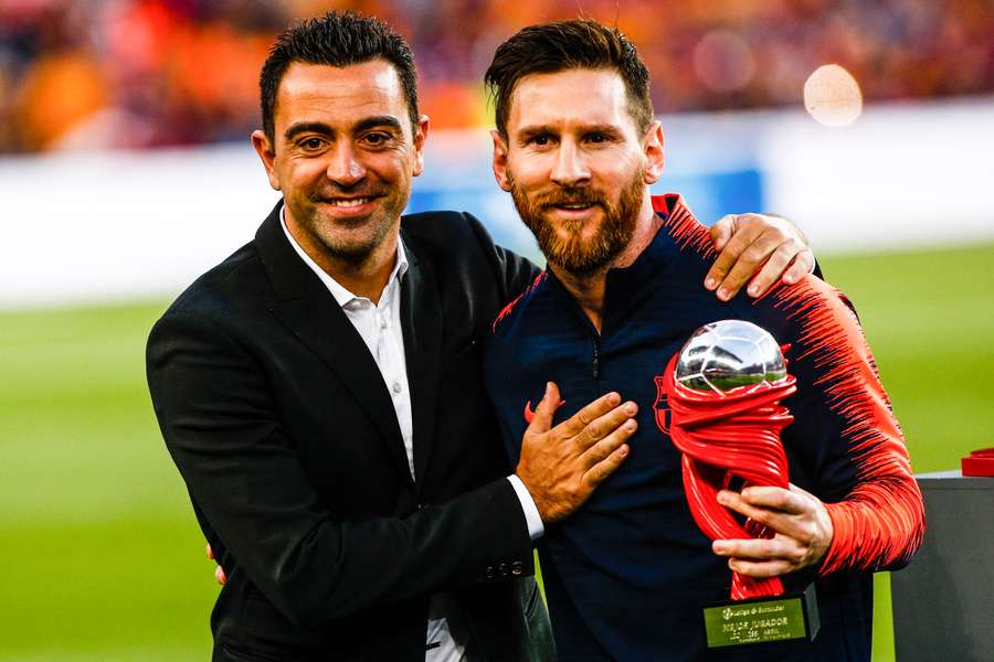 Lionel Messi with Xavi in Barcelona in 2018 Lionel Messi with Xavi in Barcelona in 2018