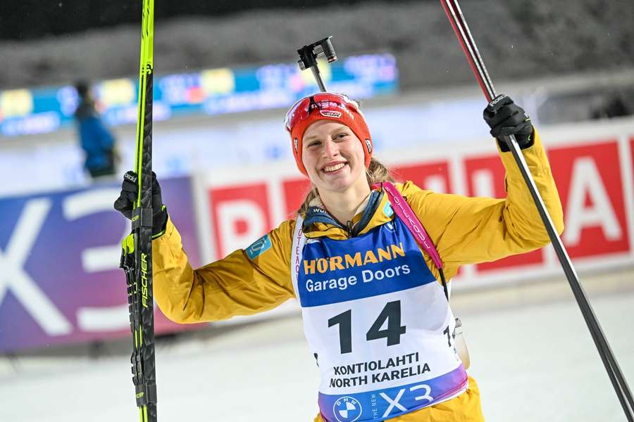 Julia Tannheimer feierte ihren fünften Platz in Kontiolahti wie einen Sieg