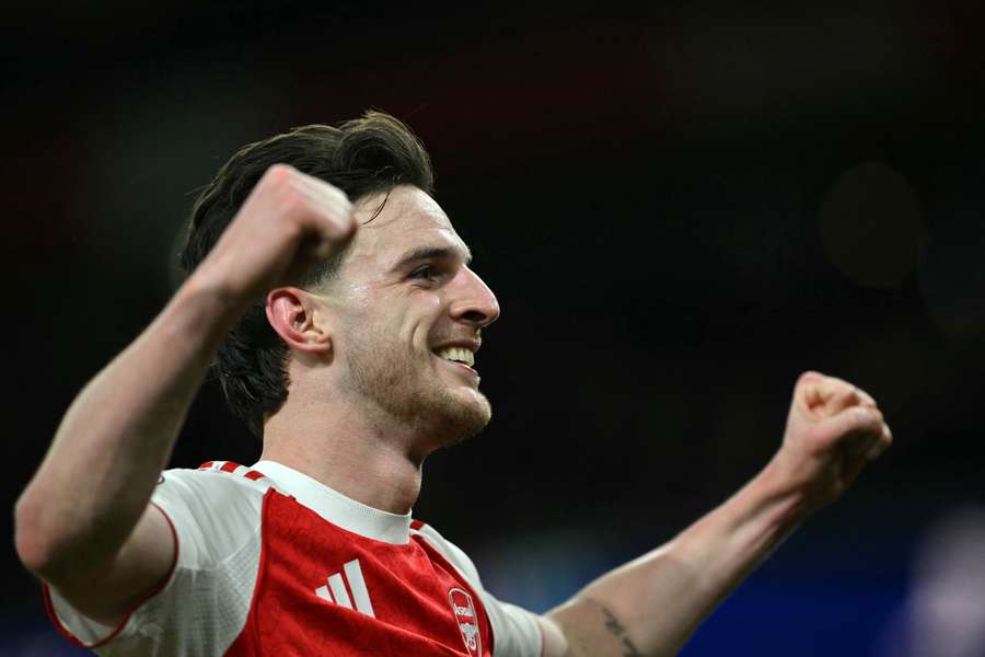 Declan Rice marcou o gol da vitória do Arsenal