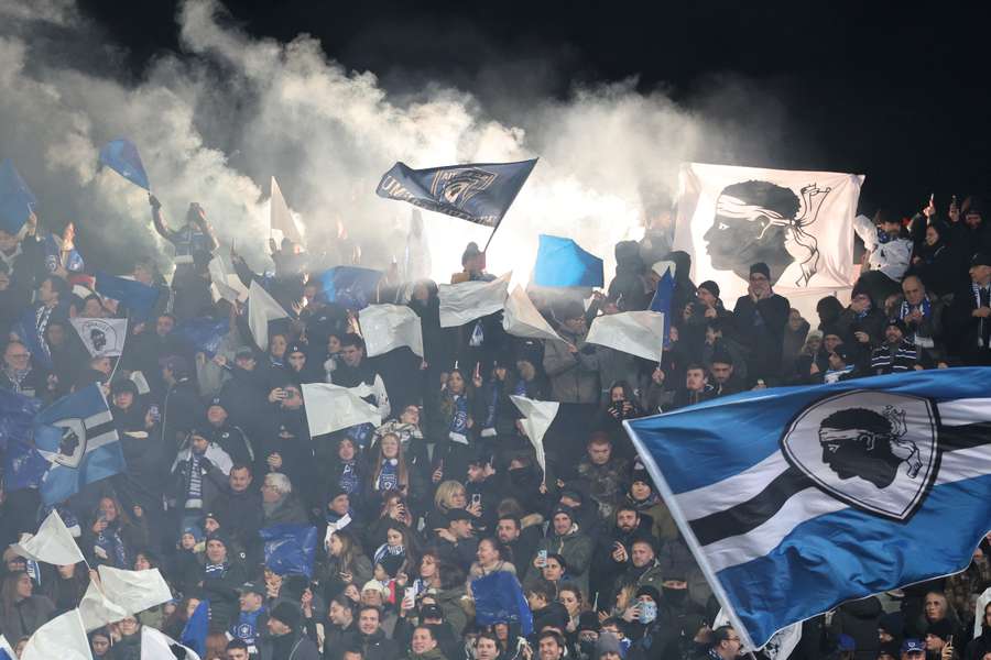 Bastia's fans earlier this season Bastia's fans earlier this season