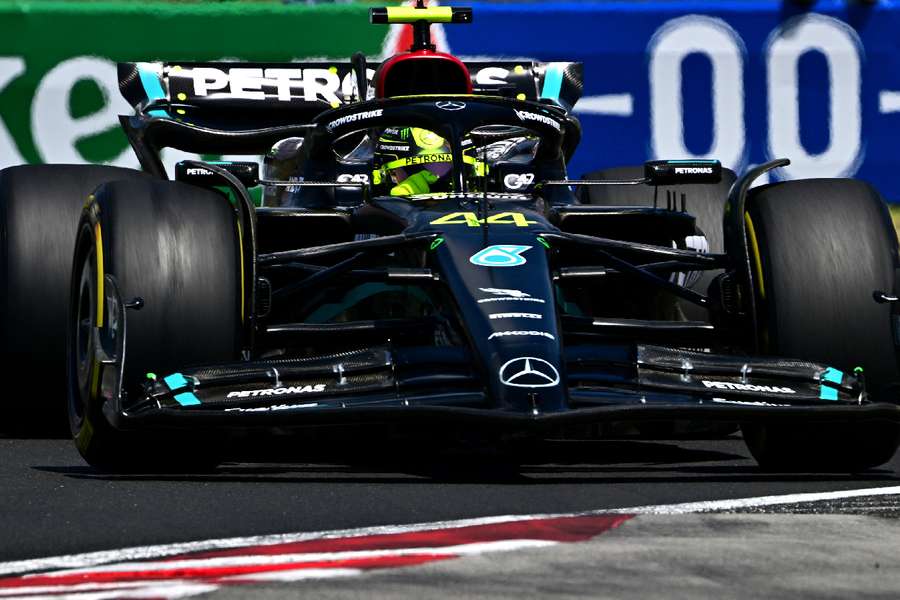 Mercedes' Lewis Hamilton during practice