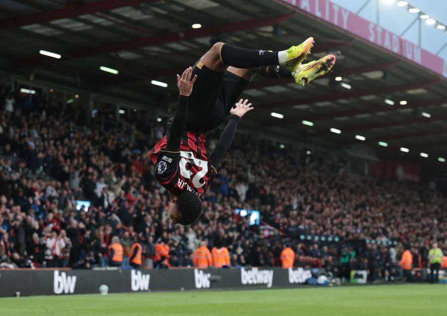Bournemouth's Junior Kroupi celebrates scoring their first goal