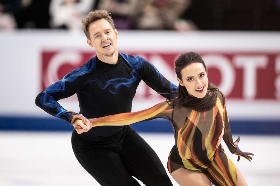 USA's Madison Chock and Evan Bates compete in the free dance 