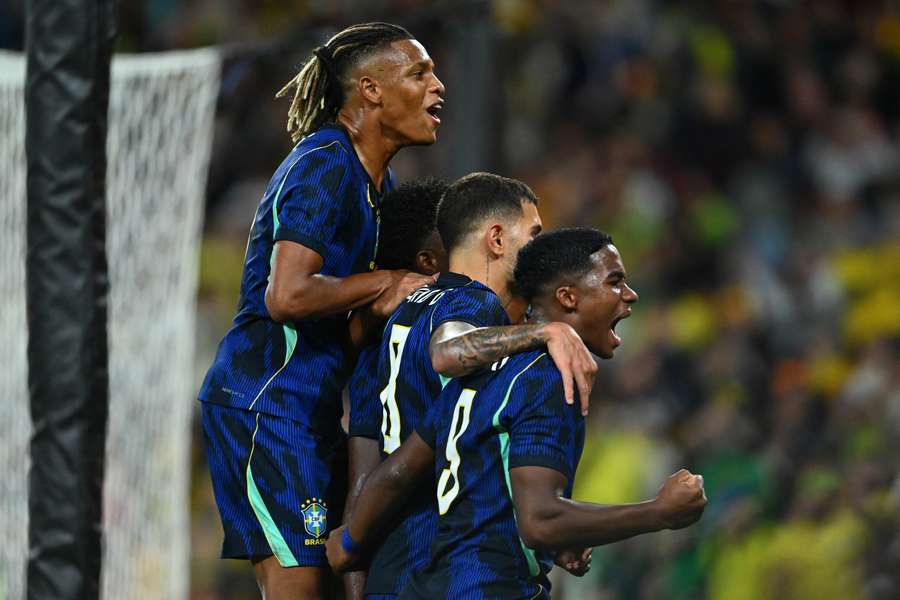 Brazil celebrate goal