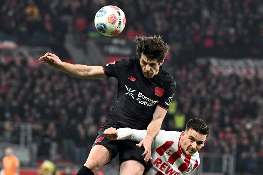 Jonas Hofmann (Bayer Leverkusen) and Said El Mala (FC Koln) fight for the ball Jonas Hofmann (Bayer Leverkusen) and Said El Mala (FC Koln) fight for the ball