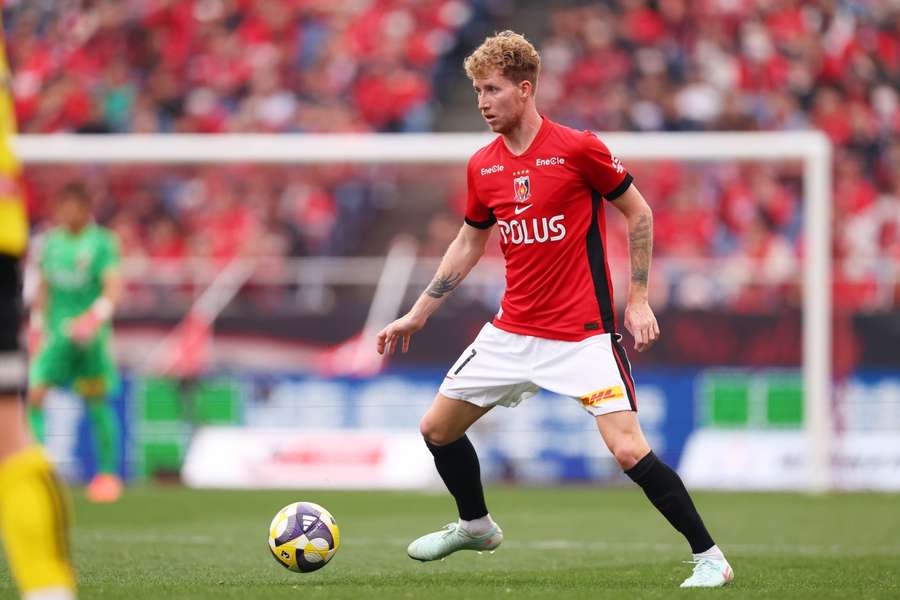 Samuel Gustafson in action for Urawa Reds this season