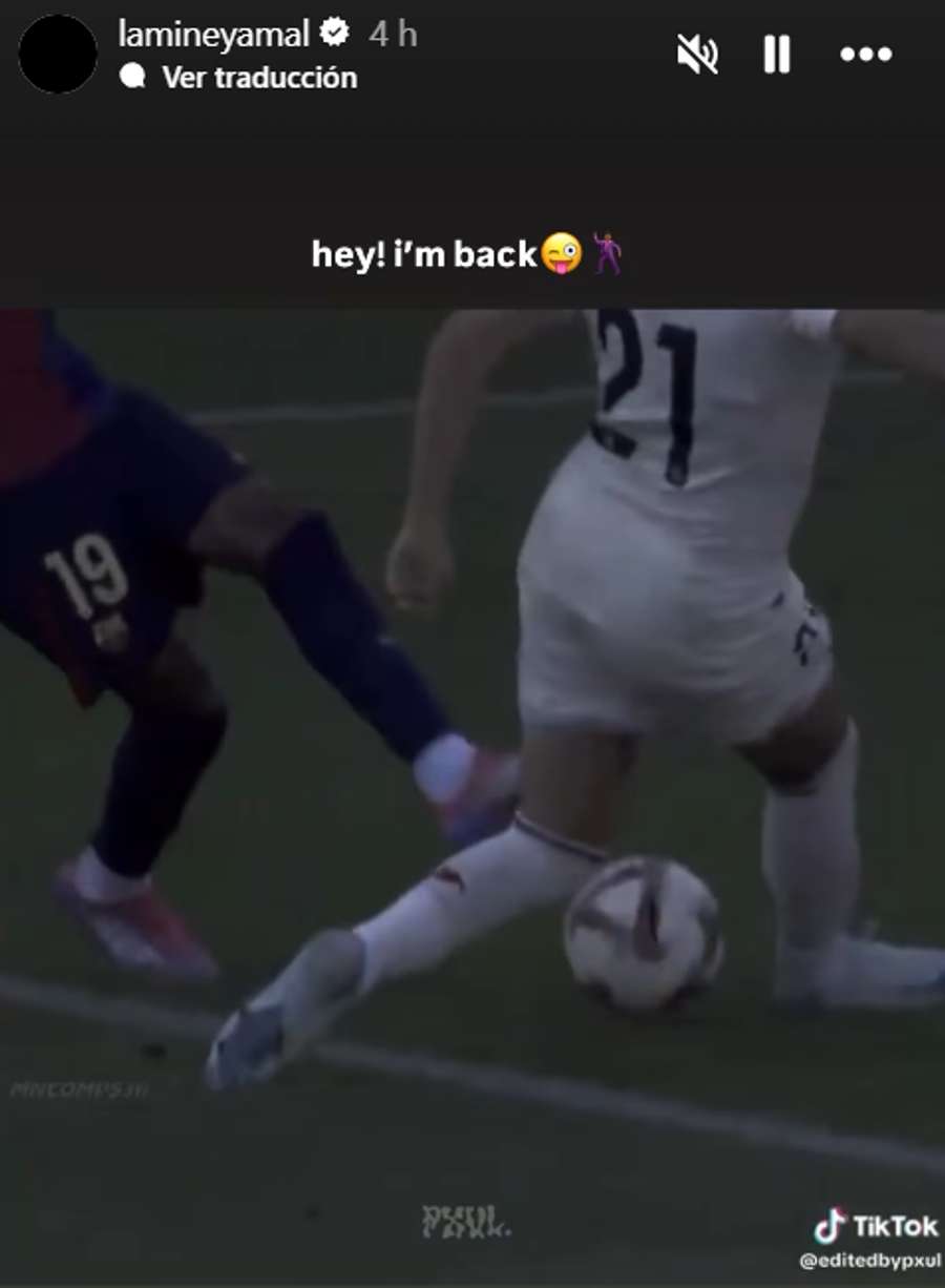 Captura de pantalla del Instagram de Lamine Yamal