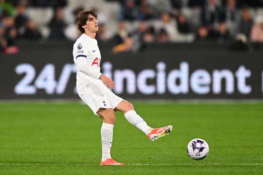 Bryan Gil passes the ball during a friendly match between Tottenham Hotspur and Newcastle United