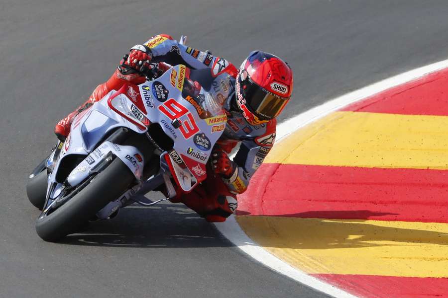 Marc Márquez in actie in Aragón