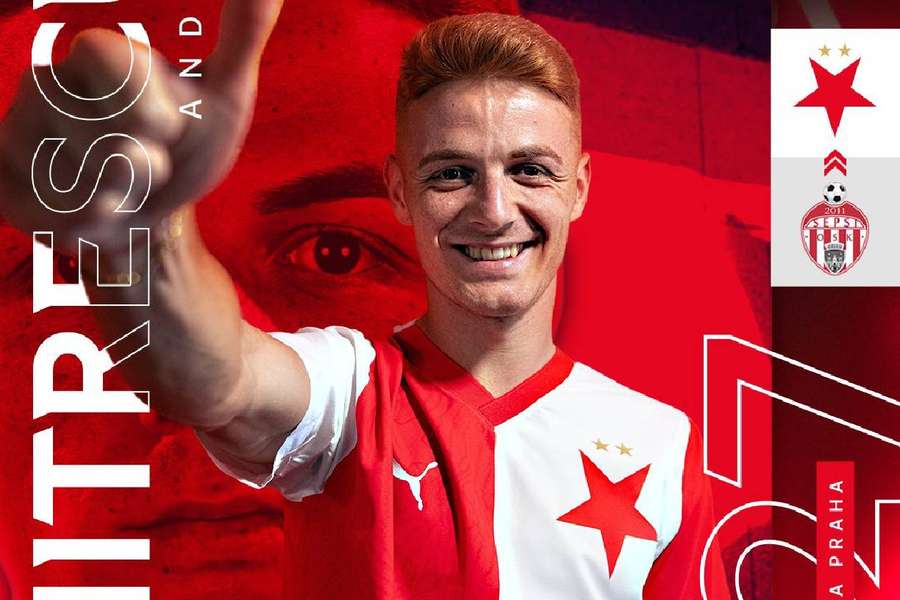 Jucătorul lui Sepsi, Andreas Dumitrescu, a fost prezentat oficial la Slavia Praga
