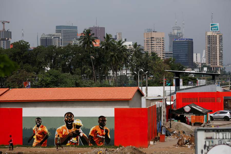 Artwork in the Ivory Coast ahead of AFCON