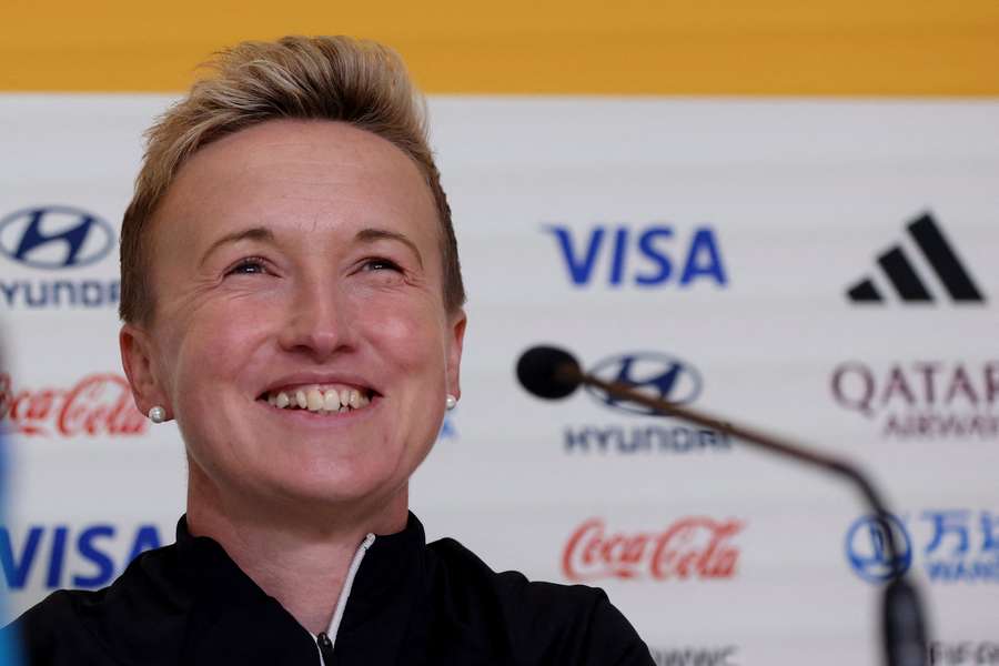 Bev Priestman during her pre-match press conference 