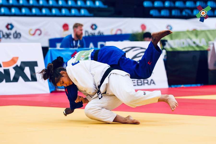 A judoca triunfou em Itália