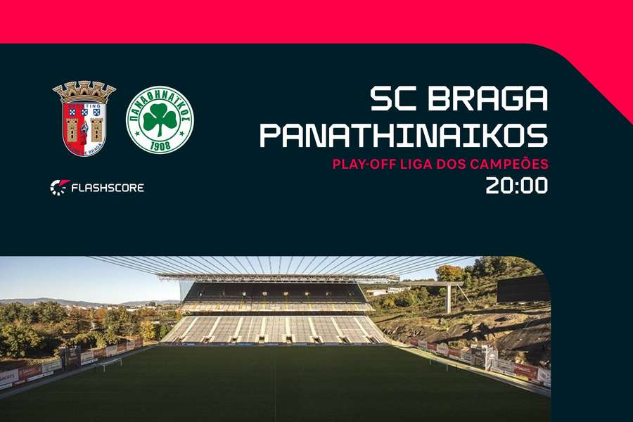 SC Braga começa a discutir vaga na ‘Champions’ com o Panathinaikos