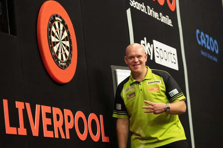 In Liverpool gewann Michael van Gerwen 2023 seinen dritten Abend.