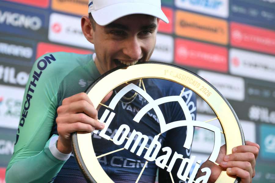 Paul Seixas celebrates with the trophy