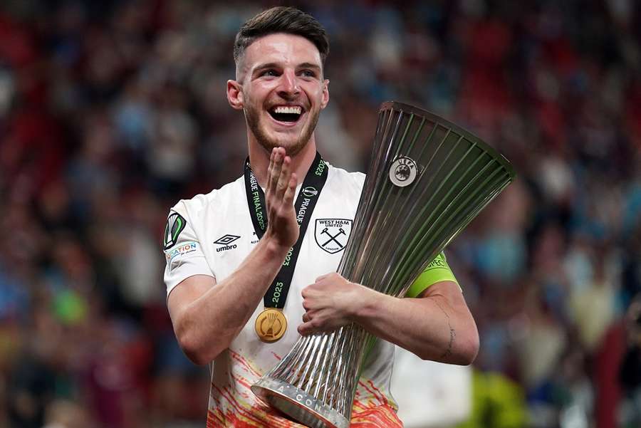 Declan Rice a remporté l'Europa Conference League avec West Ham