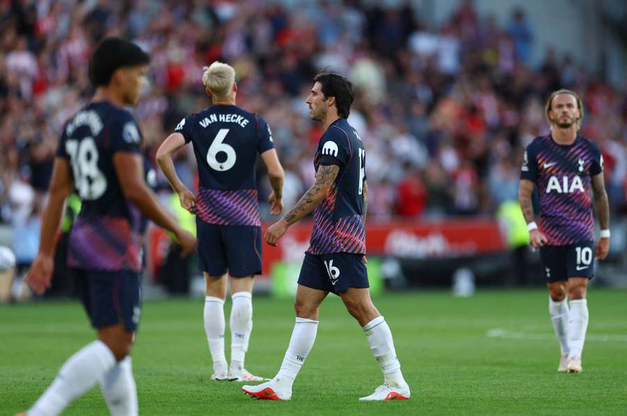 Les joueurs de Tottenham ce samedi. Les joueurs de Tottenham ce samedi.