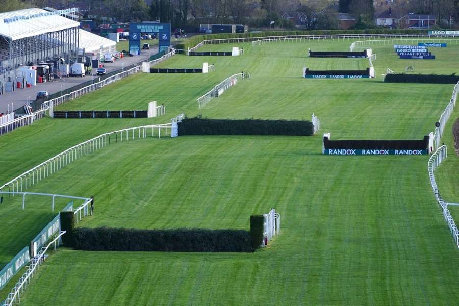 A view of the course ahead of the Grand National